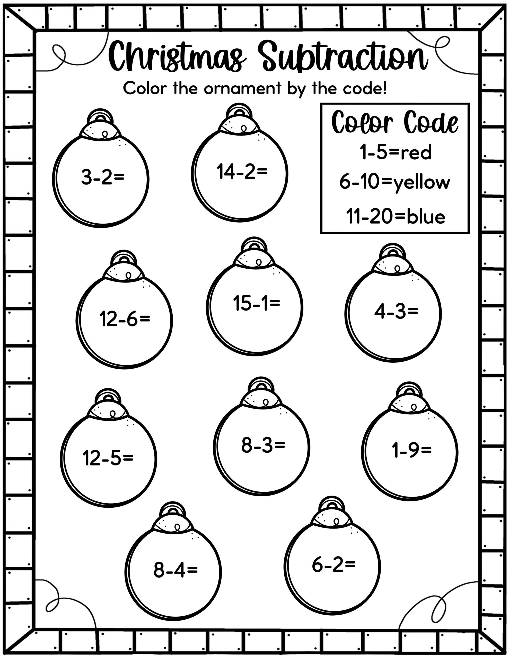 easy christmas math worksheets - free! - kids activity zone